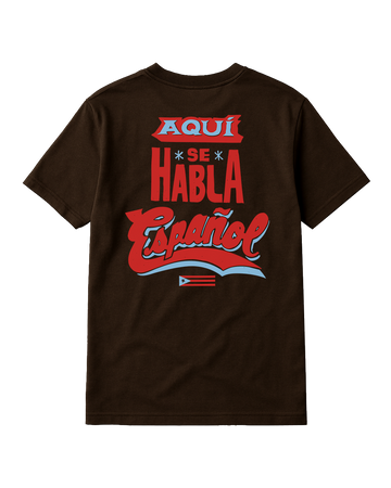 Aqui Se Habla Español Tee - Marron