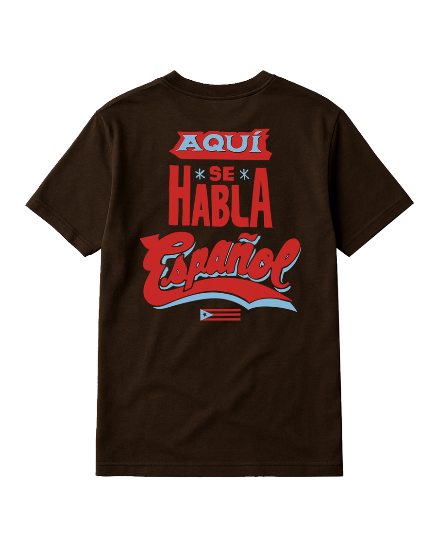 Aqui Se Habla Español Tee - Marron