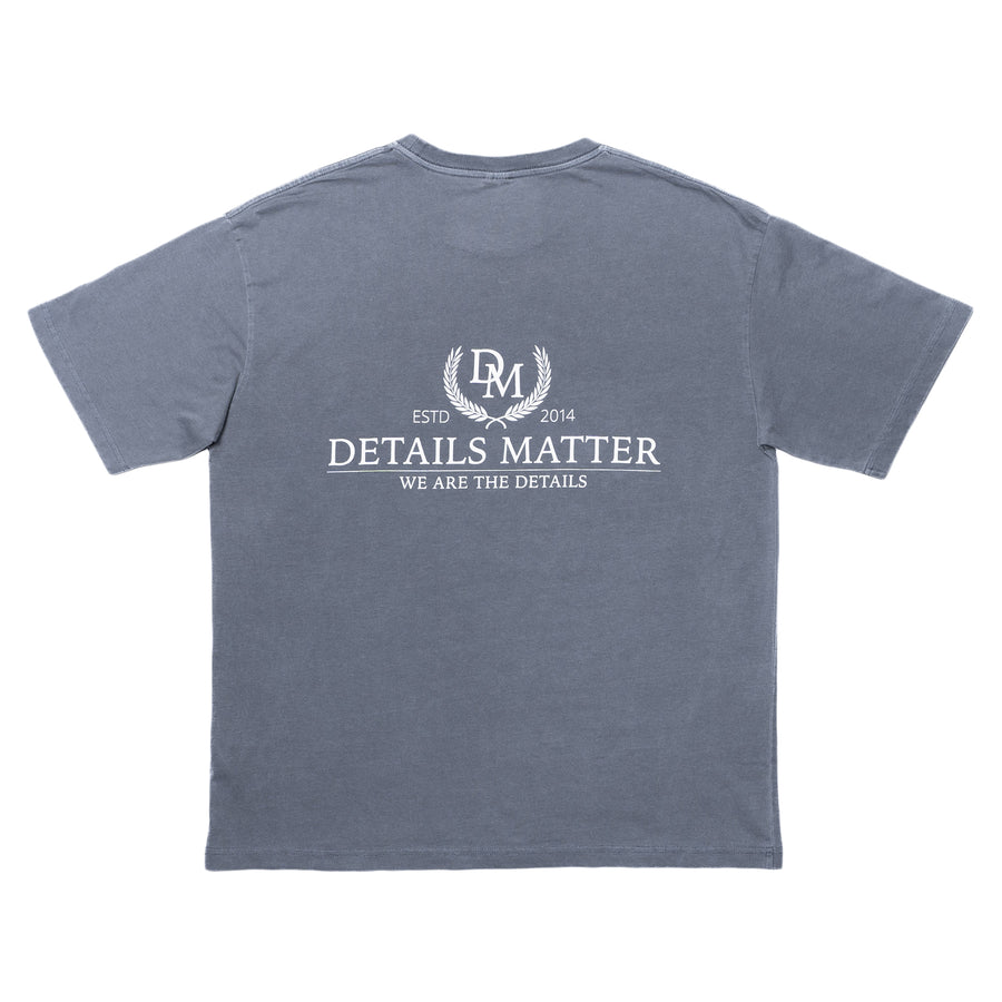 Details Matter Crest Tee - Steel